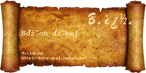 Bács Ábel névjegykártya